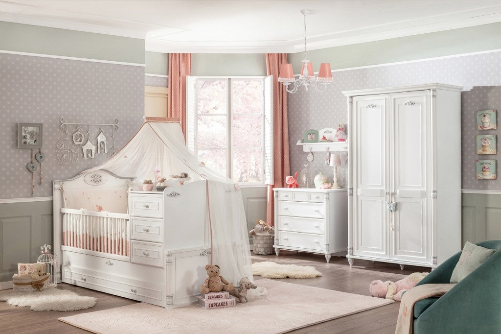 Cilek ROMANTIC Kommode Kinderkommode Anrichte Sideboard Weiß - Voelpe