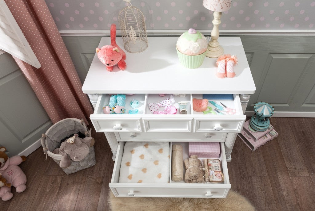 Cilek ROMANTIC Kommode Kinderkommode Anrichte Sideboard Weiß - Voelpe