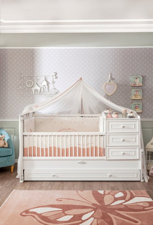 Cilek ROMANTIC BABY Babybett XL Bett Kinderbett Kinderzimmer Weiß - Voelpe