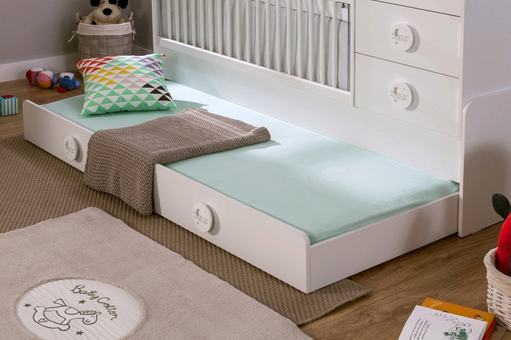 Cilek BABY COTTON Babybett XL Bett inkl. Himmel Kinderbett Kinderzimmer Weiß