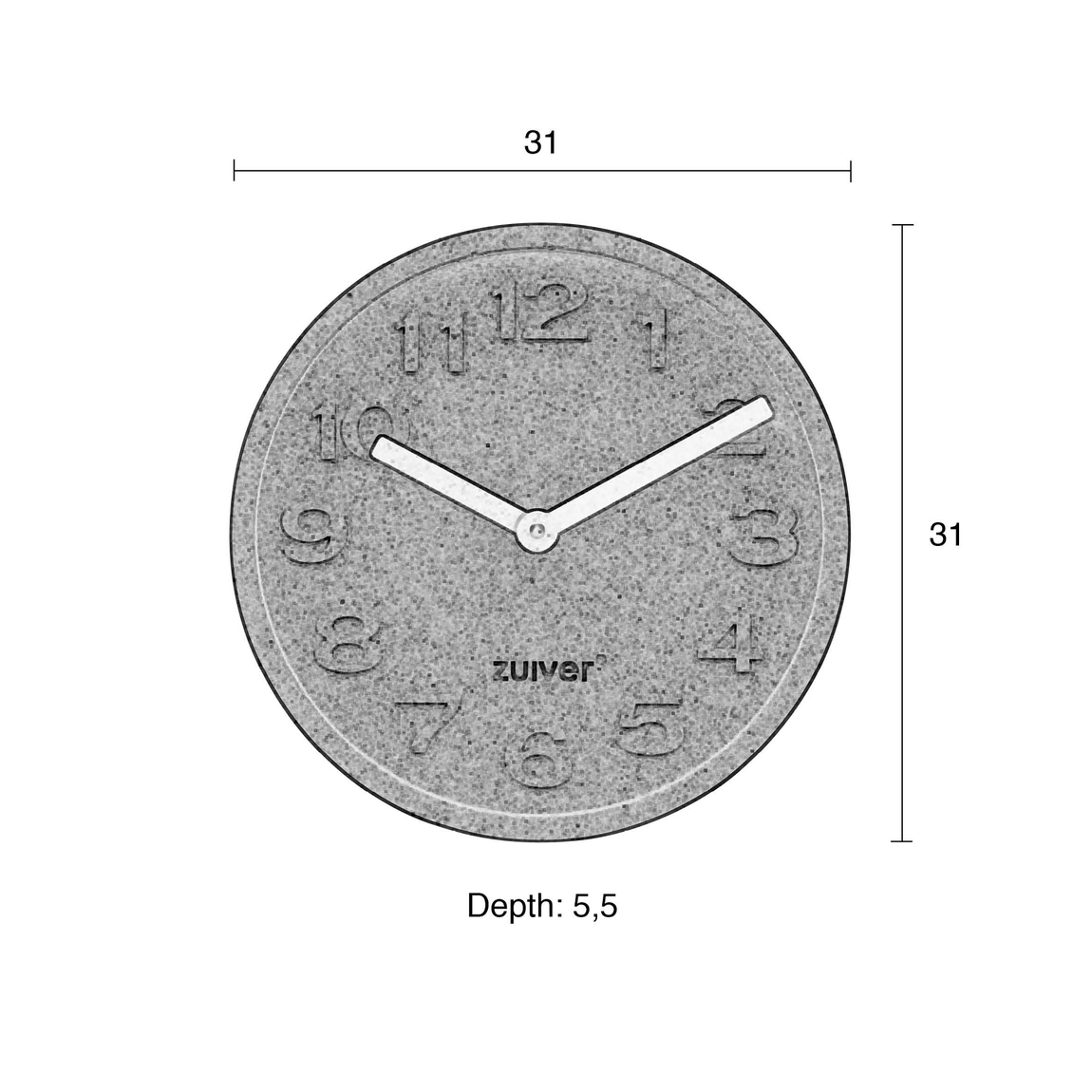 Cork Time 2-er Set Uhren Ø31 cm Braun - Voelpe