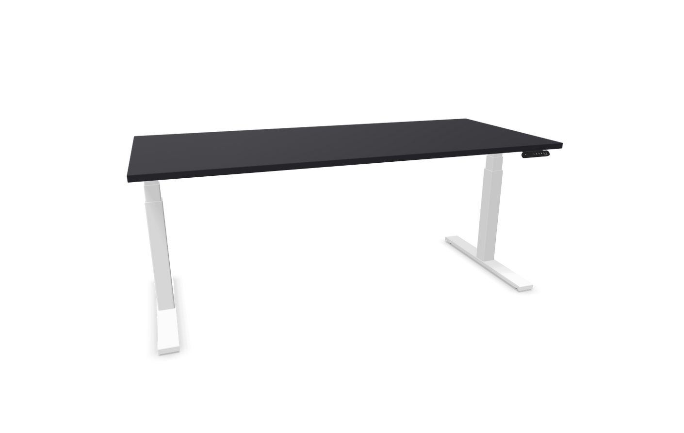 eModel 3.0 Schreibtisch, elektrisch höhenverstellbar, 120-200x80 cm (BxT), Gestell: Weiß