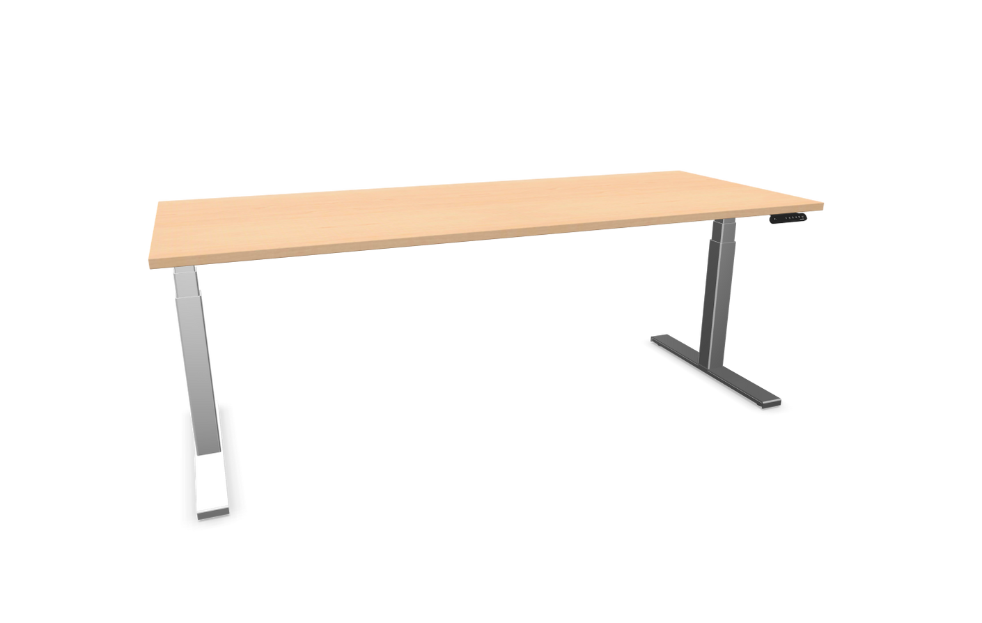 eModel 3.0 Schreibtisch, elektrisch höhenverstellbar, 120-200x80 cm (BxT), Gestell: Silber