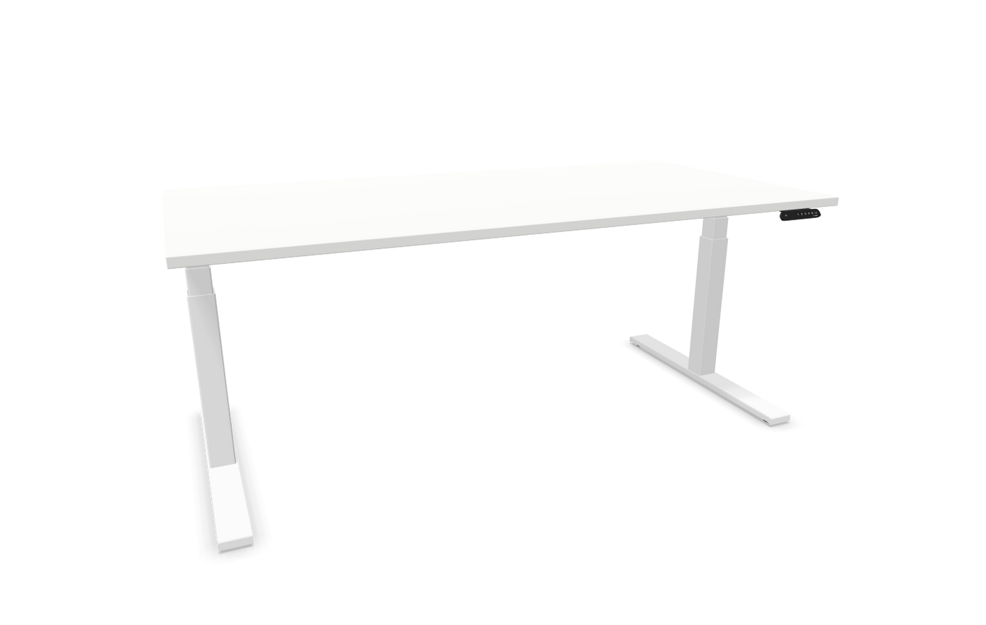 eModel 3.0 Schreibtisch, elektrisch höhenverstellbar, 140-200x90 cm (BxT), Gestell: Weiß