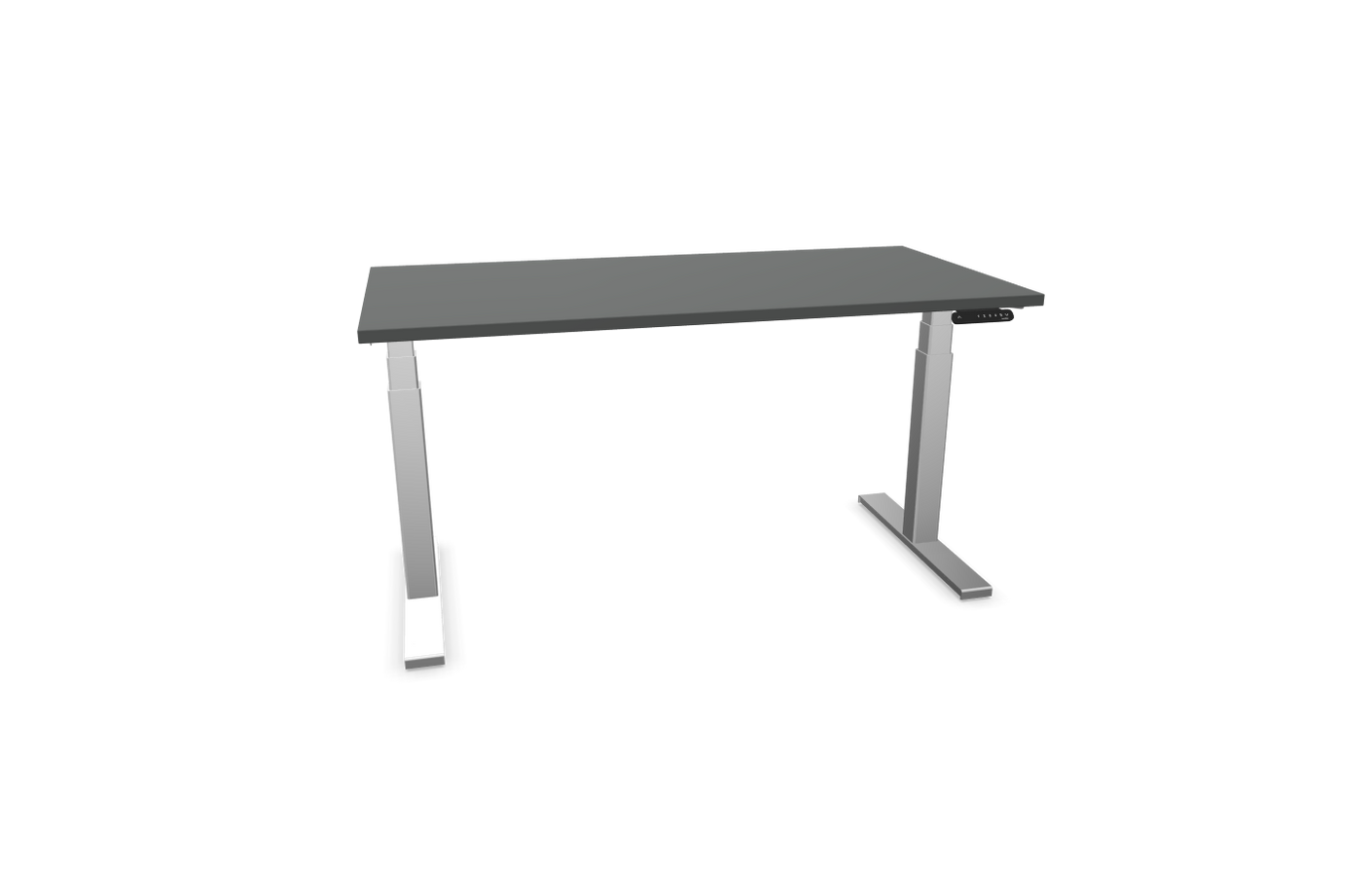 eModel 3.0 Schreibtisch, elektrisch höhenverstellbar, 120-180x70 cm (BxT), Gestell: Silber