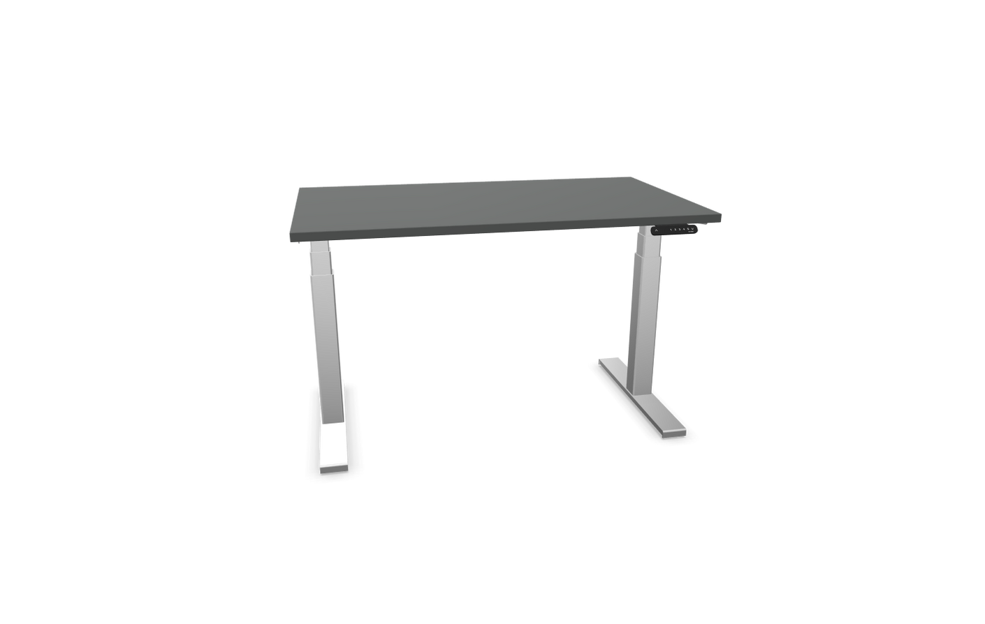 eModel 3.0 Schreibtisch, elektrisch höhenverstellbar, 120-180x70 cm (BxT), Gestell: Silber