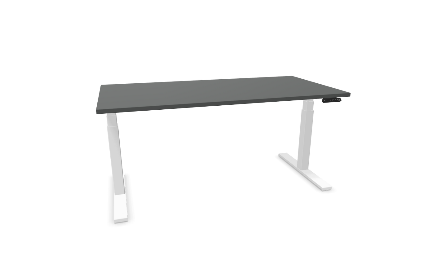 eModel 3.0 Schreibtisch, elektrisch höhenverstellbar, 120-200x80 cm (BxT), Gestell: Weiß