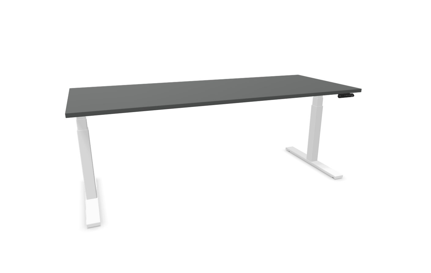 eModel 3.0 Schreibtisch, elektrisch höhenverstellbar, 120-200x80 cm (BxT), Gestell: Weiß