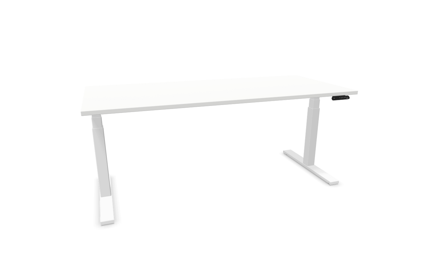 eModel 3.0 Schreibtisch, elektrisch höhenverstellbar, 120-200x80 cm (BxT), Gestell: Weiß