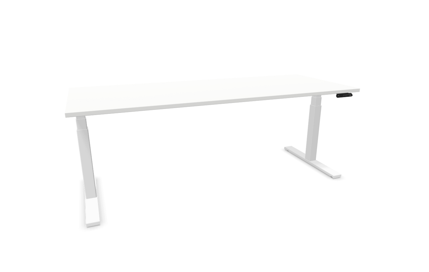 eModel 3.0 Schreibtisch, elektrisch höhenverstellbar, 120-200x80 cm (BxT), Gestell: Weiß