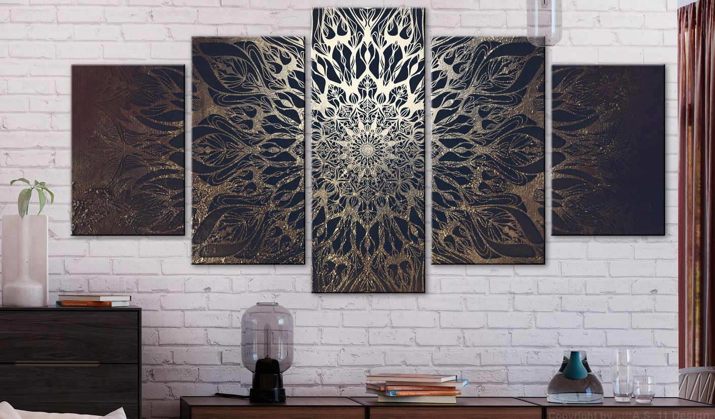 Wandbild - Hypnosis (5 Parts) Brown Wide