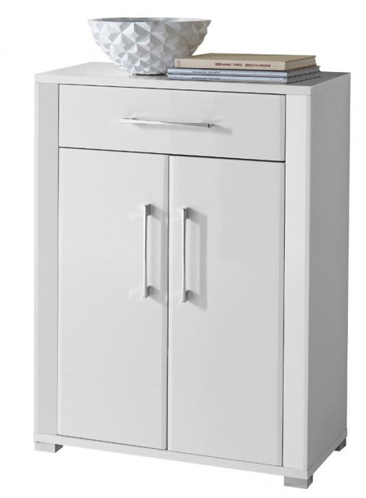 GO Schuhschrank Schuhregal Schrank Weiß Hochglanz